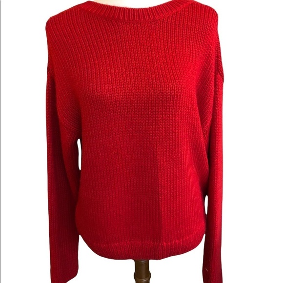 PINK Victoria’s Secret Red Deep V-back Sweater - Picture 7 of 8